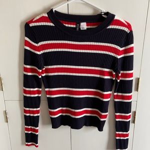 Ribbed striped sweater